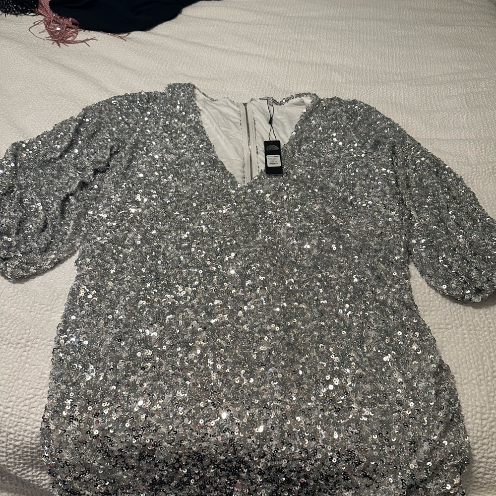 Brook Sequin Mini Dress - Silver